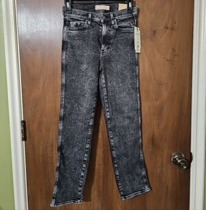 7 For All Mankind Black Straight Leg Jeans